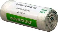 Soppåse Polynature 35 liter vit 20/rulle