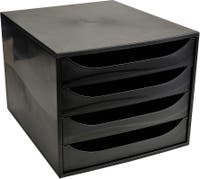 Förvaringsbox Office Depot 4-lådor svart