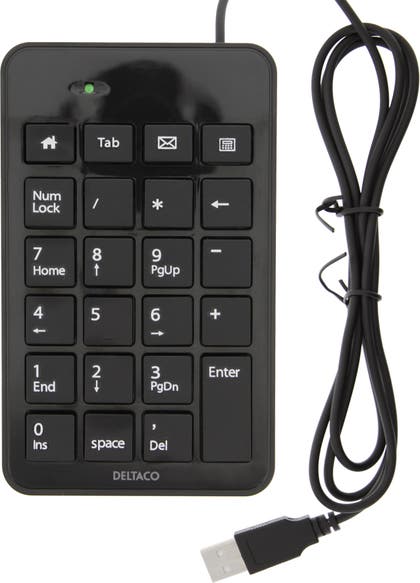 Numeriskt tangentbord trådat Svart Deltaco