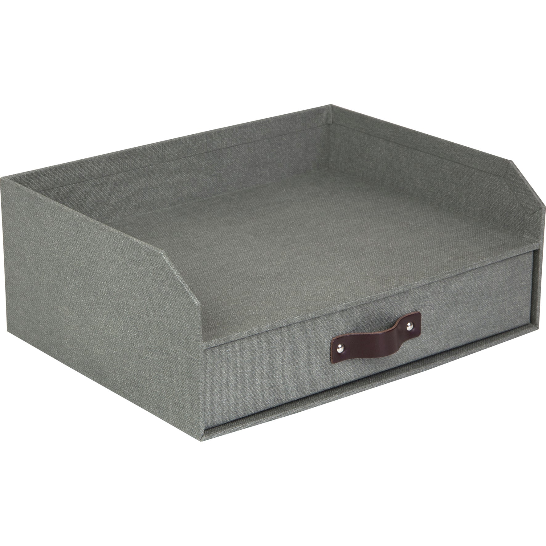 Brevkorg Bigso Walter med låda canvas grå