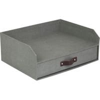 Brevkorg Bigso Walter med låda canvas grå
