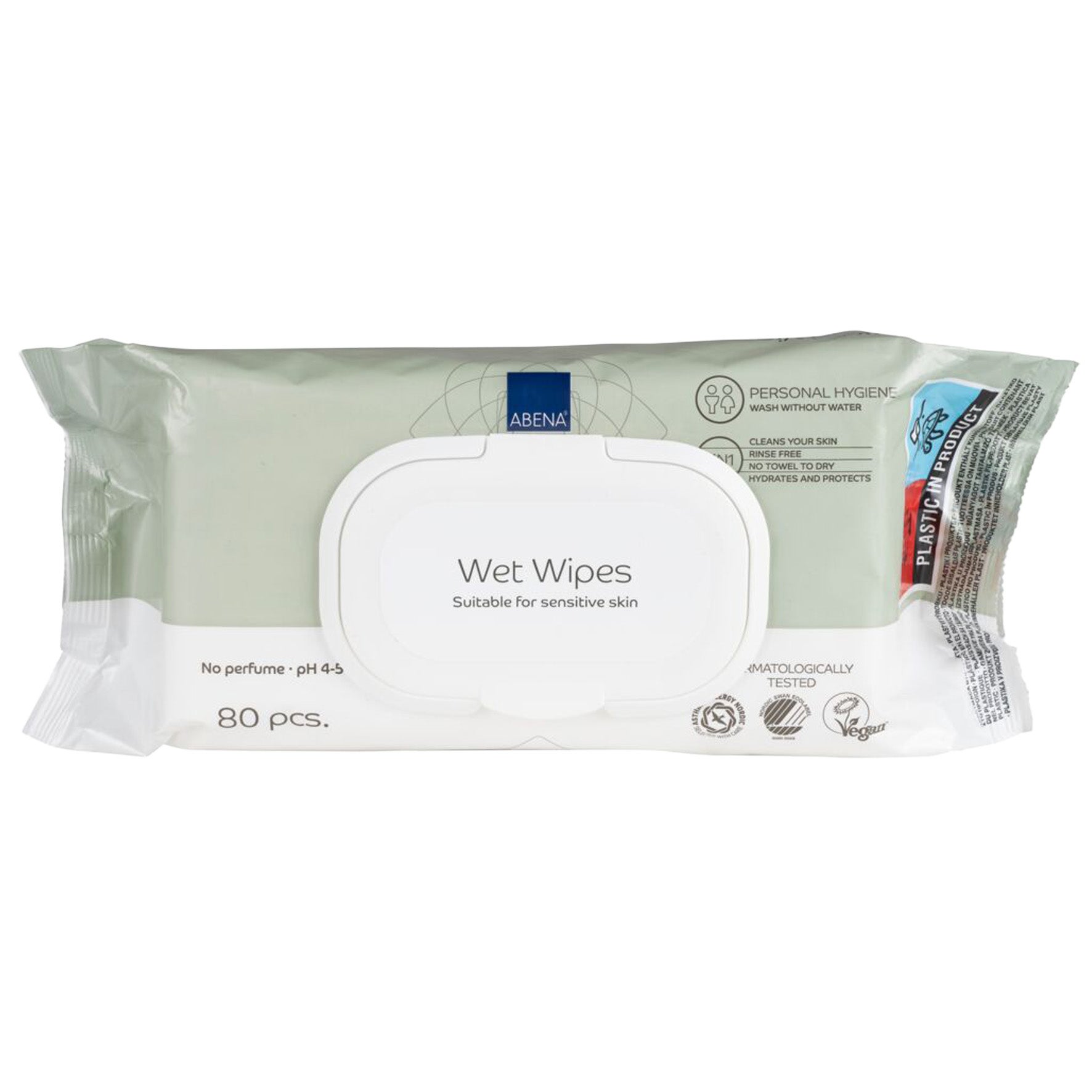 Våtservetter oparfymerade, med lock 80/fp