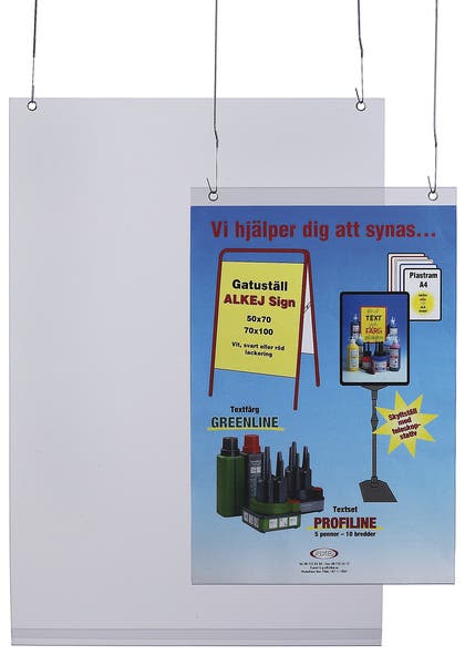 Plastficka med hål - dubbelsidig skyltning