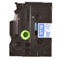 Märkband TZe535 12 mm vit/blå