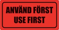 Varningsetikett Använd Först 1000/rl