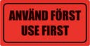 Varningsetikett Använd Först 1000/rl
