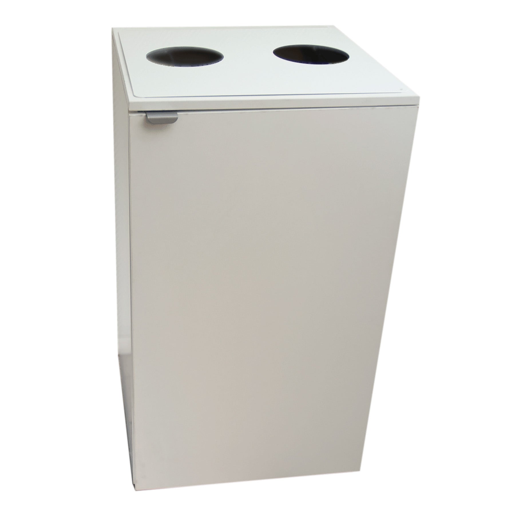 Källsorteringsskåp Diana vit 2 runda hål