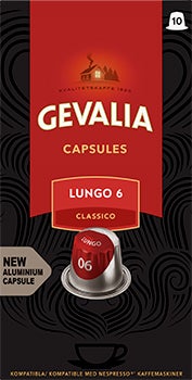 Kaffekapsel Lungo Gevalia 10 st/fp
