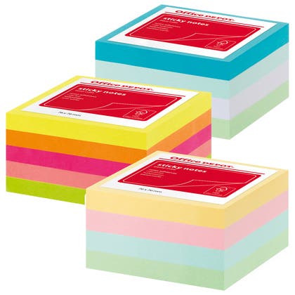 Notiskub flerfärgad 76x76mm