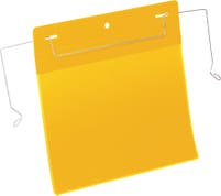 Plastficka A5L trådbygel gul 50 st/fp