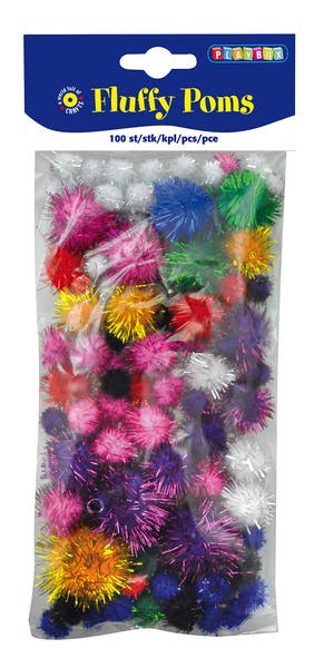Pompombollar Glitter 100st/fp