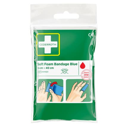 Plåster Soft Foam Bandage Blue – Pocket size Cederroth 60 mm x 400 mm