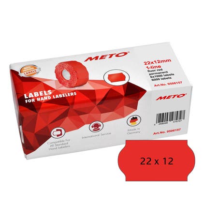 Prismärkningsetikett 26 x 12 röd permanent 6 rullar/fp