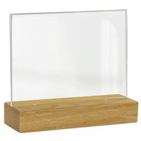 Akrylskylt med träfot A6 liggande