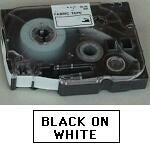 Märkband TZe 18 mm x 8 m svart/vit