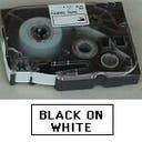 Märkband TZe 18 mm x 8 m svart/vit