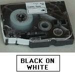 Märkband TZe 18 mm x 8 m svart/vit