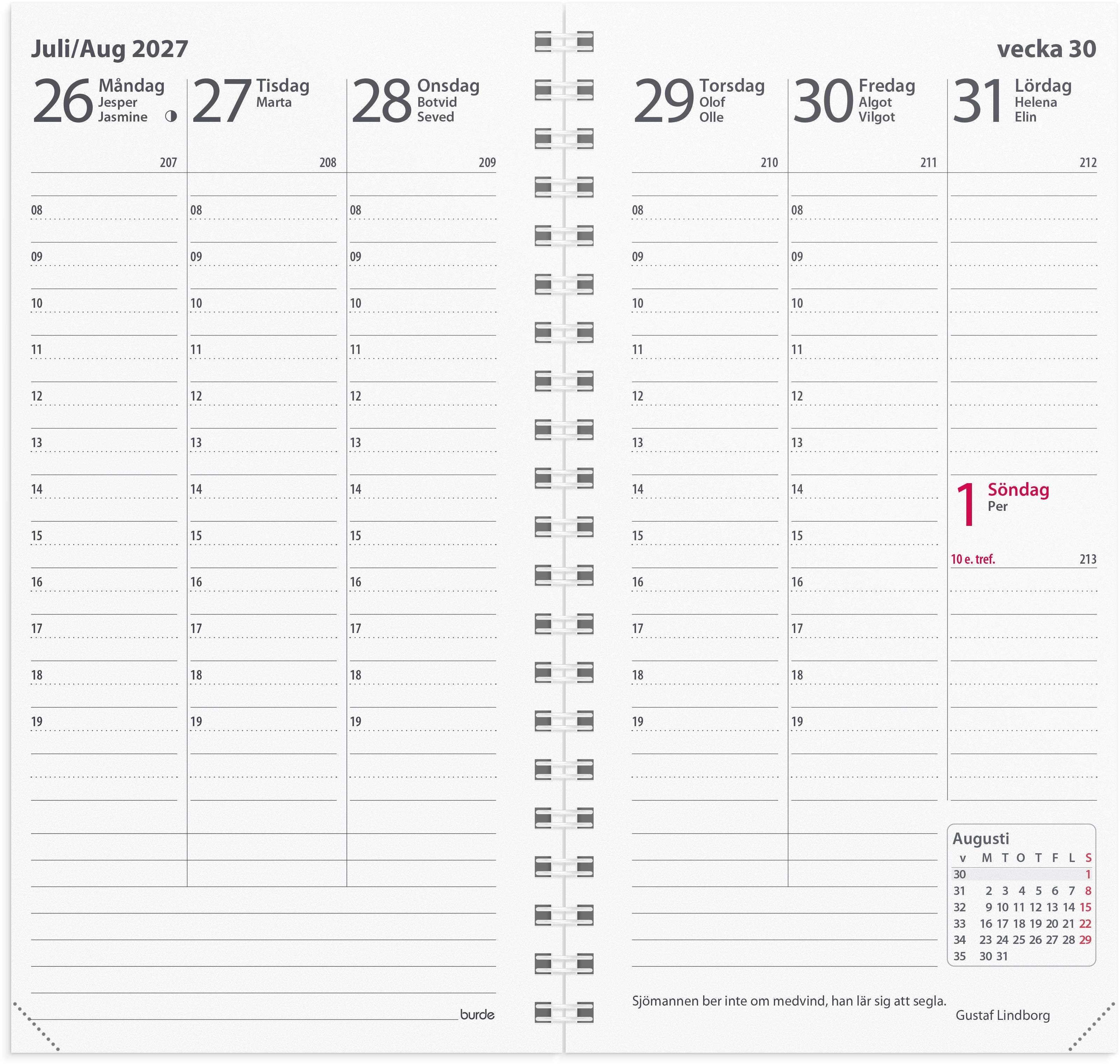 Kalender 2027 Interplano II refill Burde