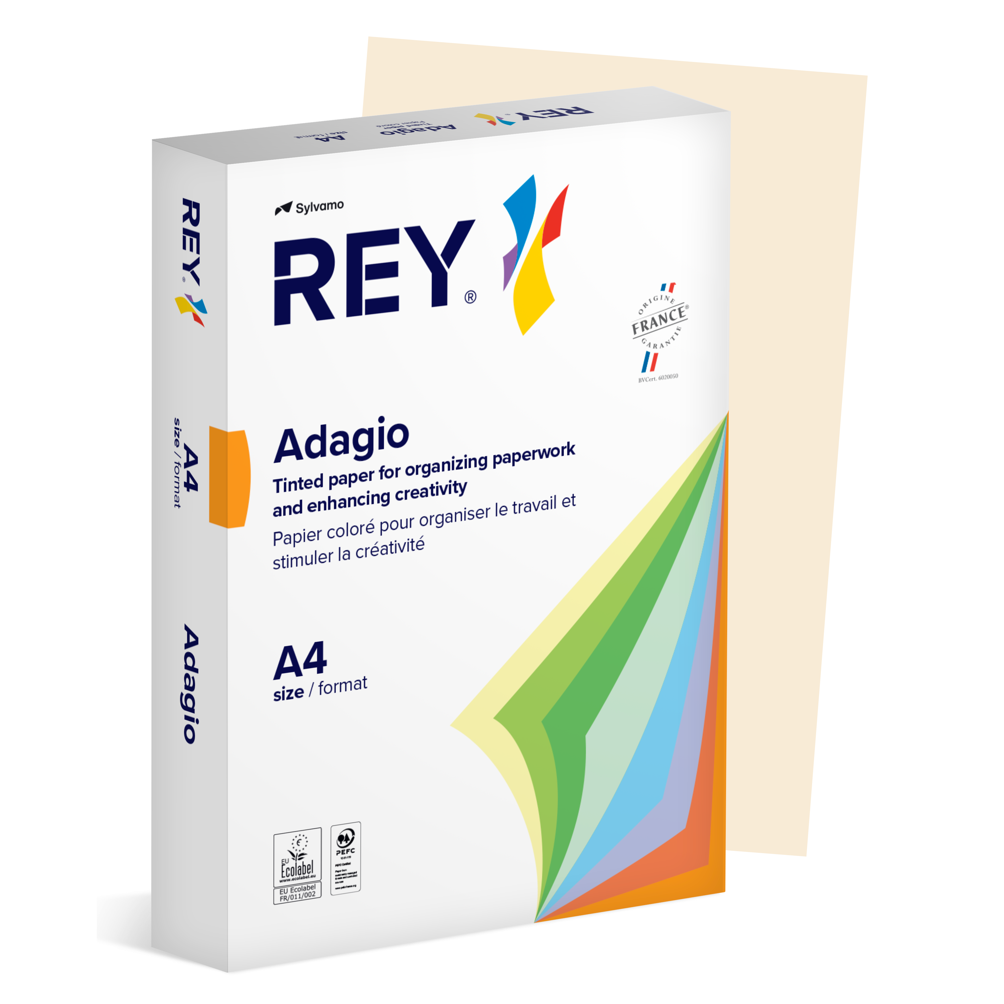 Färgat kopieringspapper Rey Adagio A4 80g 500/fp Ivory