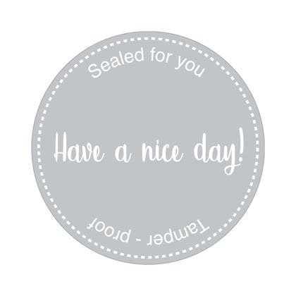 Etikett Have a nice day Ø80 grå 500 st/fp