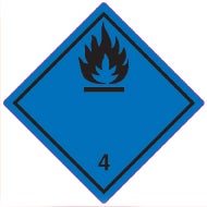 Farligt gods-etiketter 4.3 Dangerous When Wet 250 st/rulle