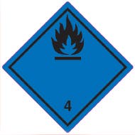 Farligt gods-etiketter 4.3 Dangerous When Wet 250 st/rulle