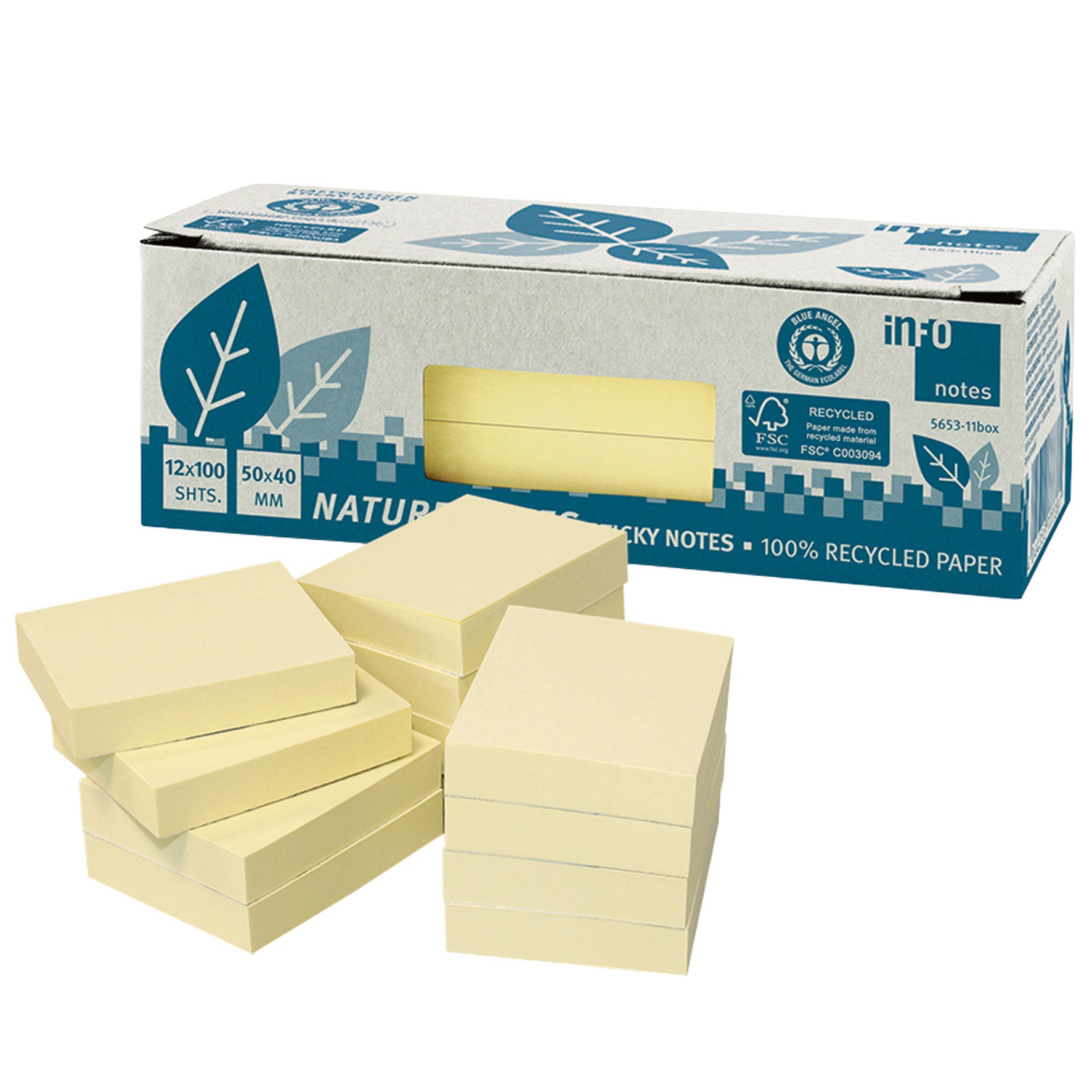 Notisblock Recycled 12-pack Flera storlekar