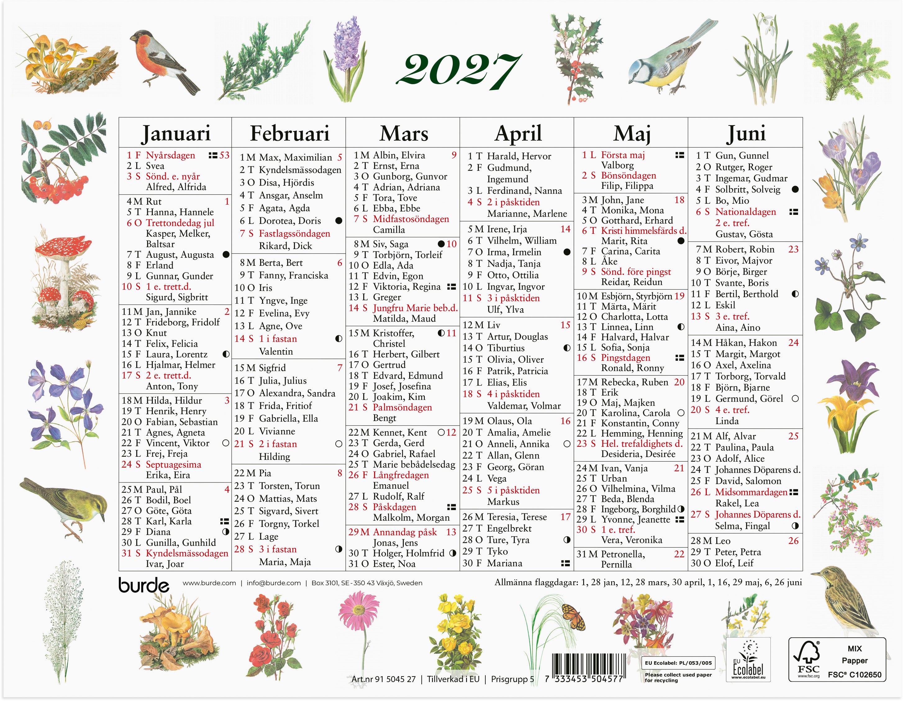 Lilla Naturalmanackan 2027 Burde