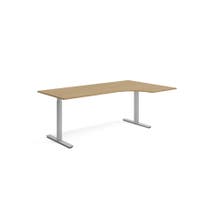 Skrivbord el höger 80x200 cm Ek/Silver