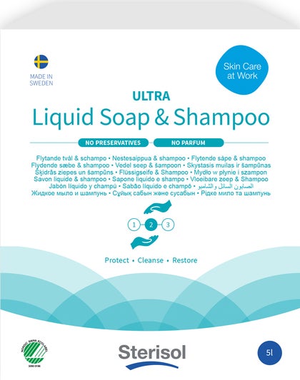 Tvål/schampo Sterisol oparfymerat 5 liter