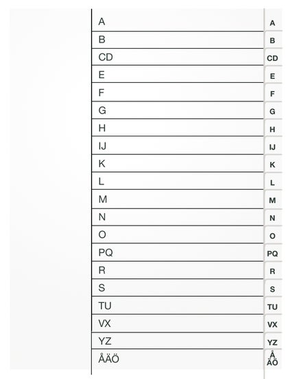 Register vit PP  A4 A-Ö