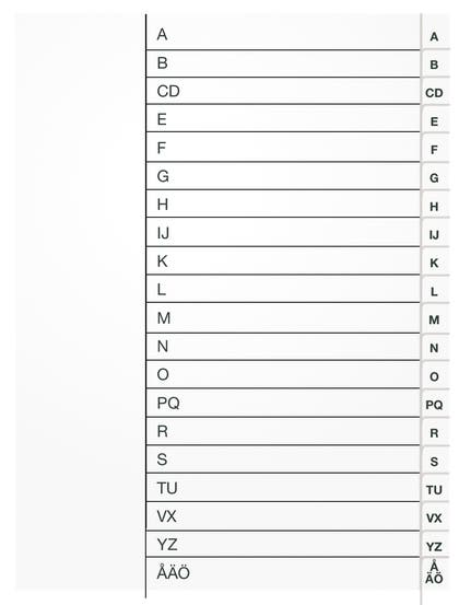 Register vit PP A4 A-Ö