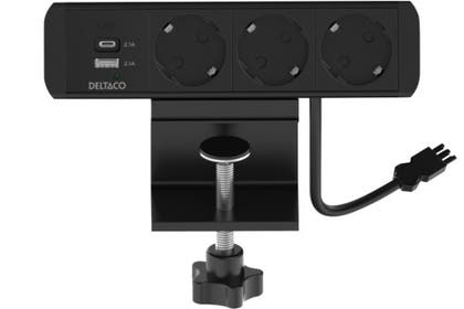 Eluttag bordsmodell USB-A+USB-C Deltaco