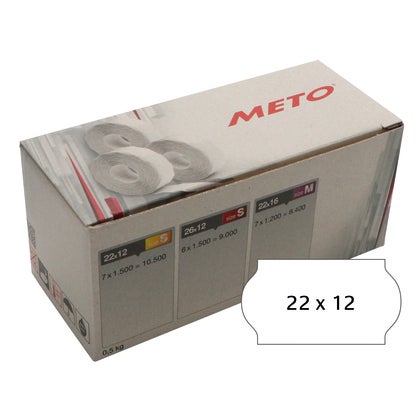 Prismärkningsetiketter 22 x 12 mm vit permanent 7 rullar/fp