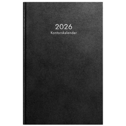 Kontorskalender konstläder 2026 svart