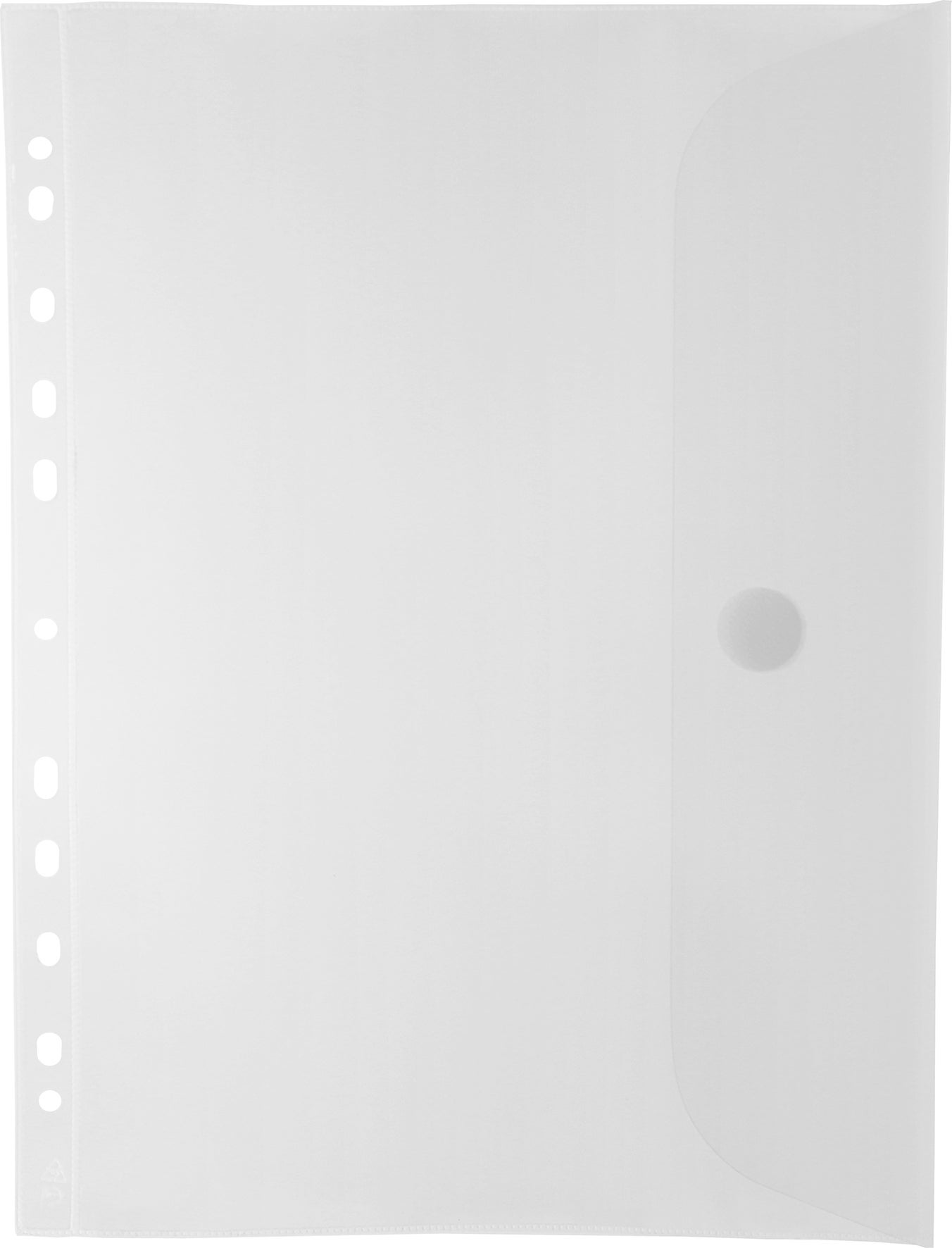 Kuvertficka kardborreknapp transparent