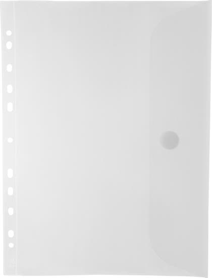 Kuvertficka kardborreknapp transparent