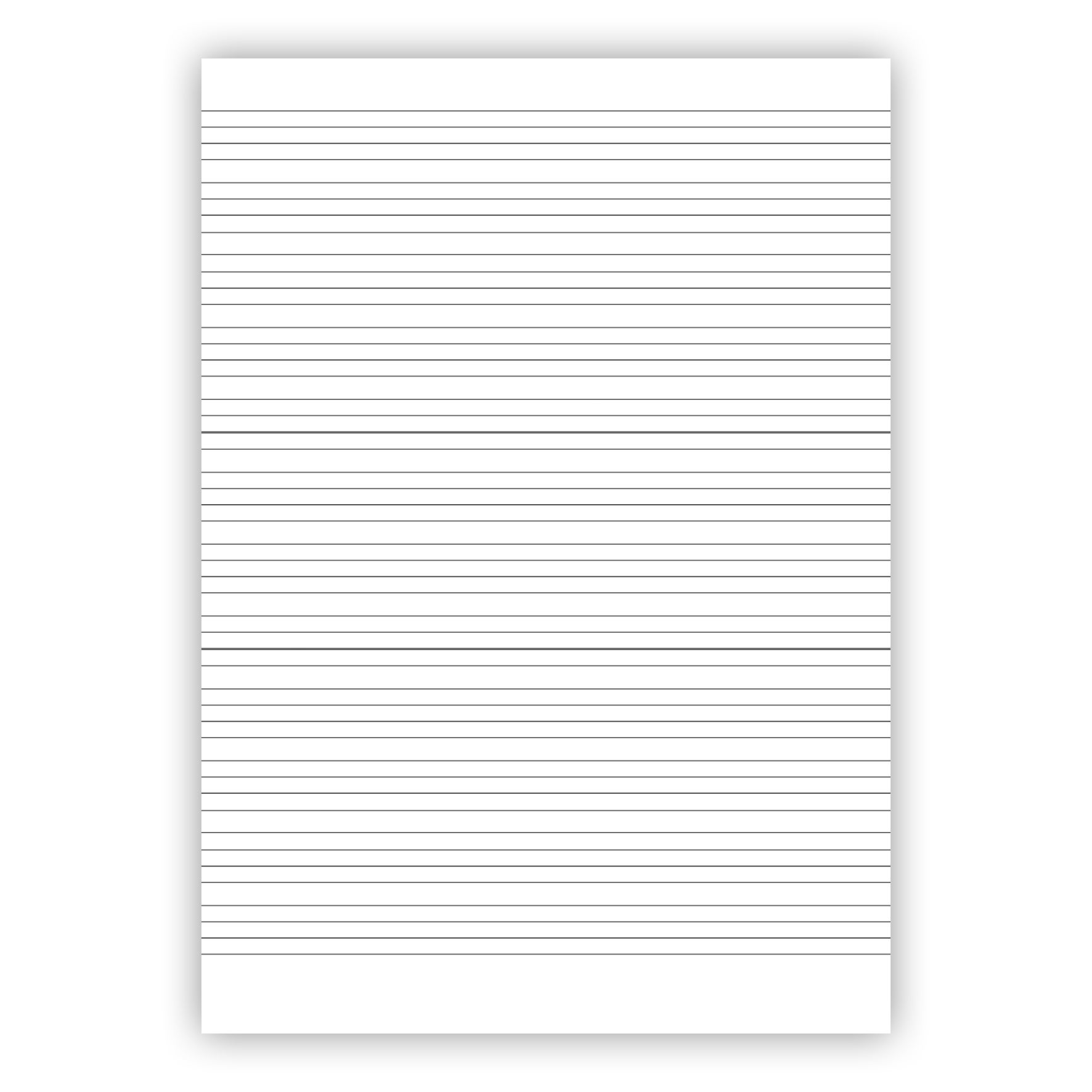 Arbetsblad A4 linjerat 5+5+5+7mm 500/fp