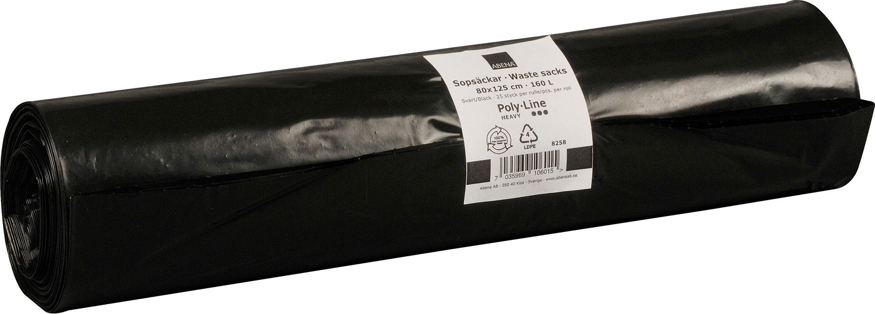 Sopsäck 170 liter svart 25/rl