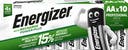 Energizer Laddningsbara Batterier AA 10-pack 2000mAH
