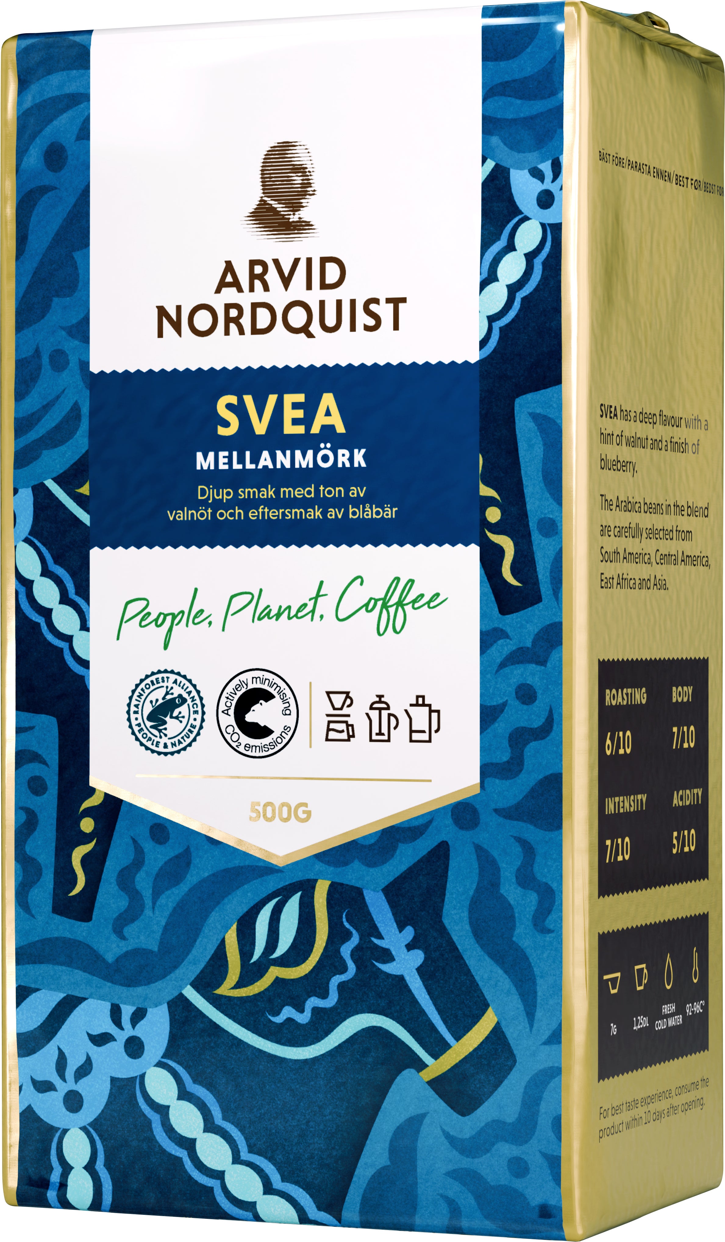 Kaffe Svea Malet Mellanmörk 500 g Arvid Nordquist