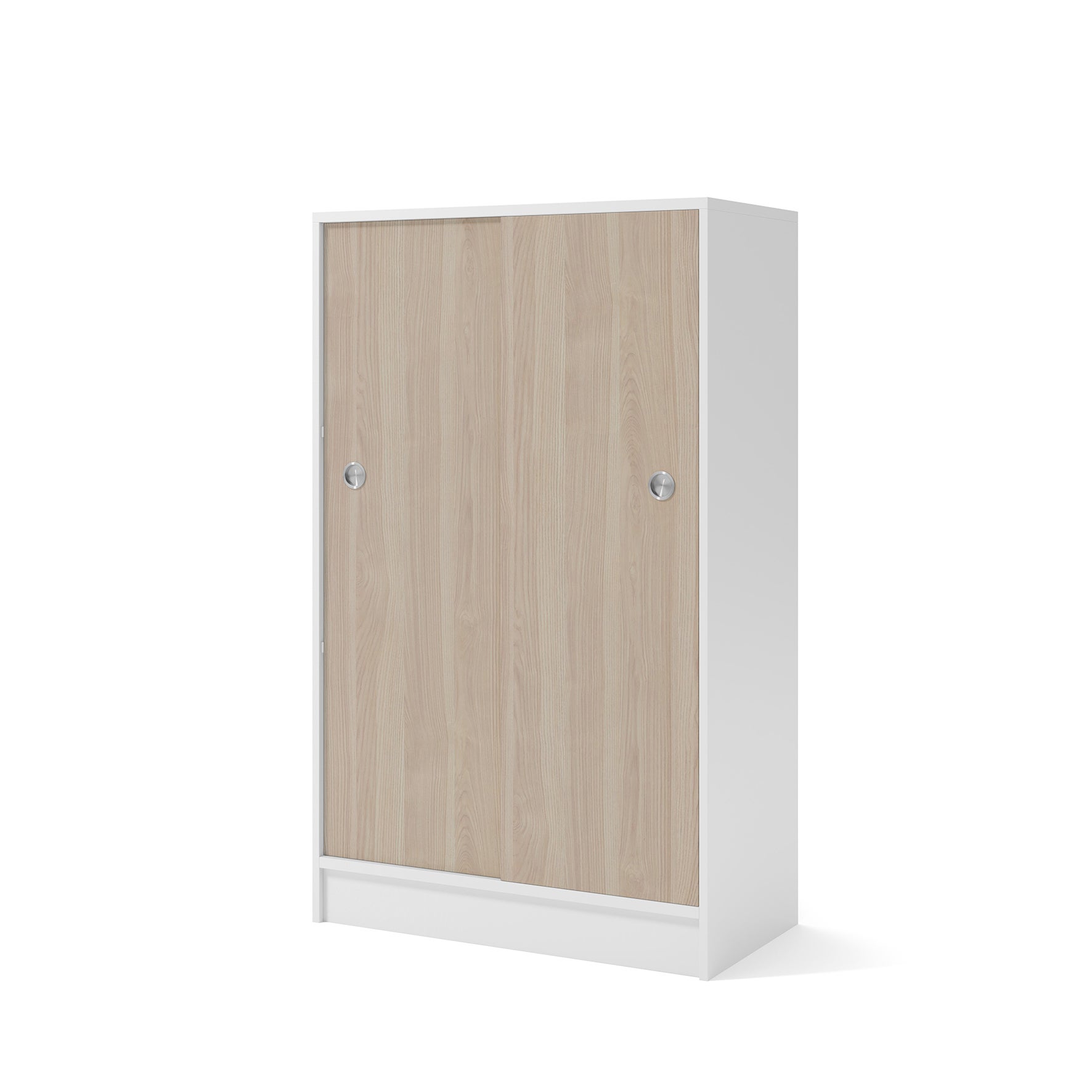 Skåp med skjutdörrar inkl lås H=1325 mm Vit/Vit ask
