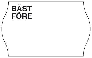 Prismärkningsetikett "Bäst Före" 26 x 16 mm vit permanent 6 rullar/fp