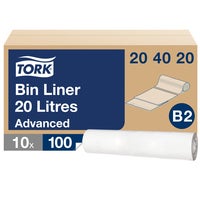 Soppåse Tork 20 liter Vit 100/rl