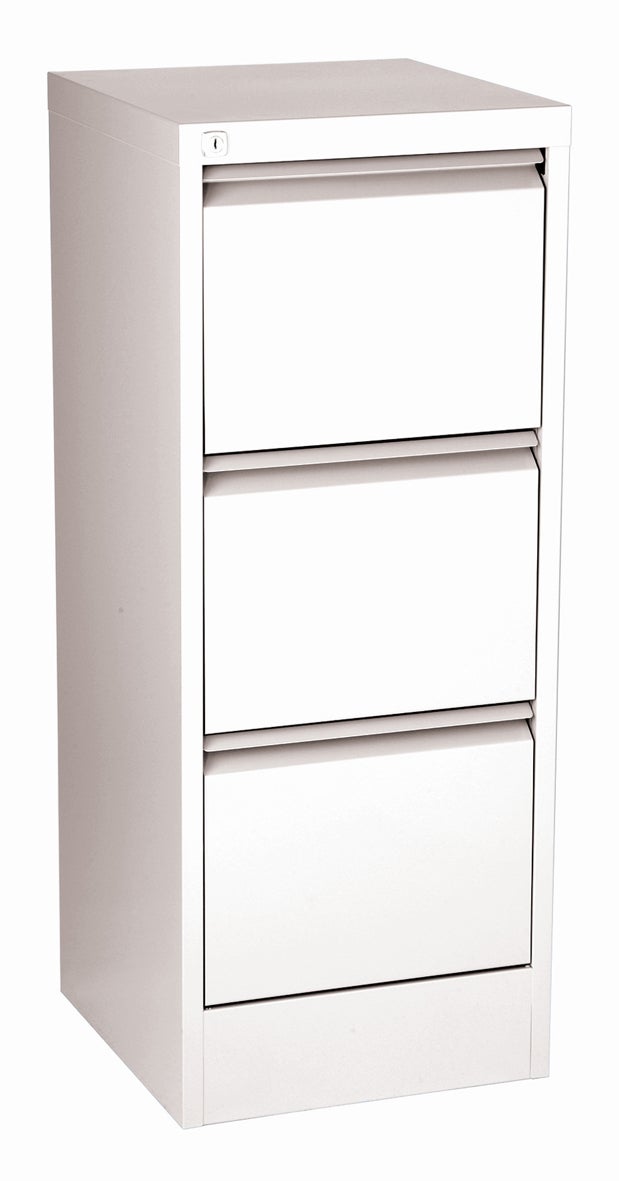 Hängmappsskåp A4 3-lådor vit
