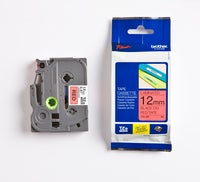Märkband TZe431 12mm sva/röd
