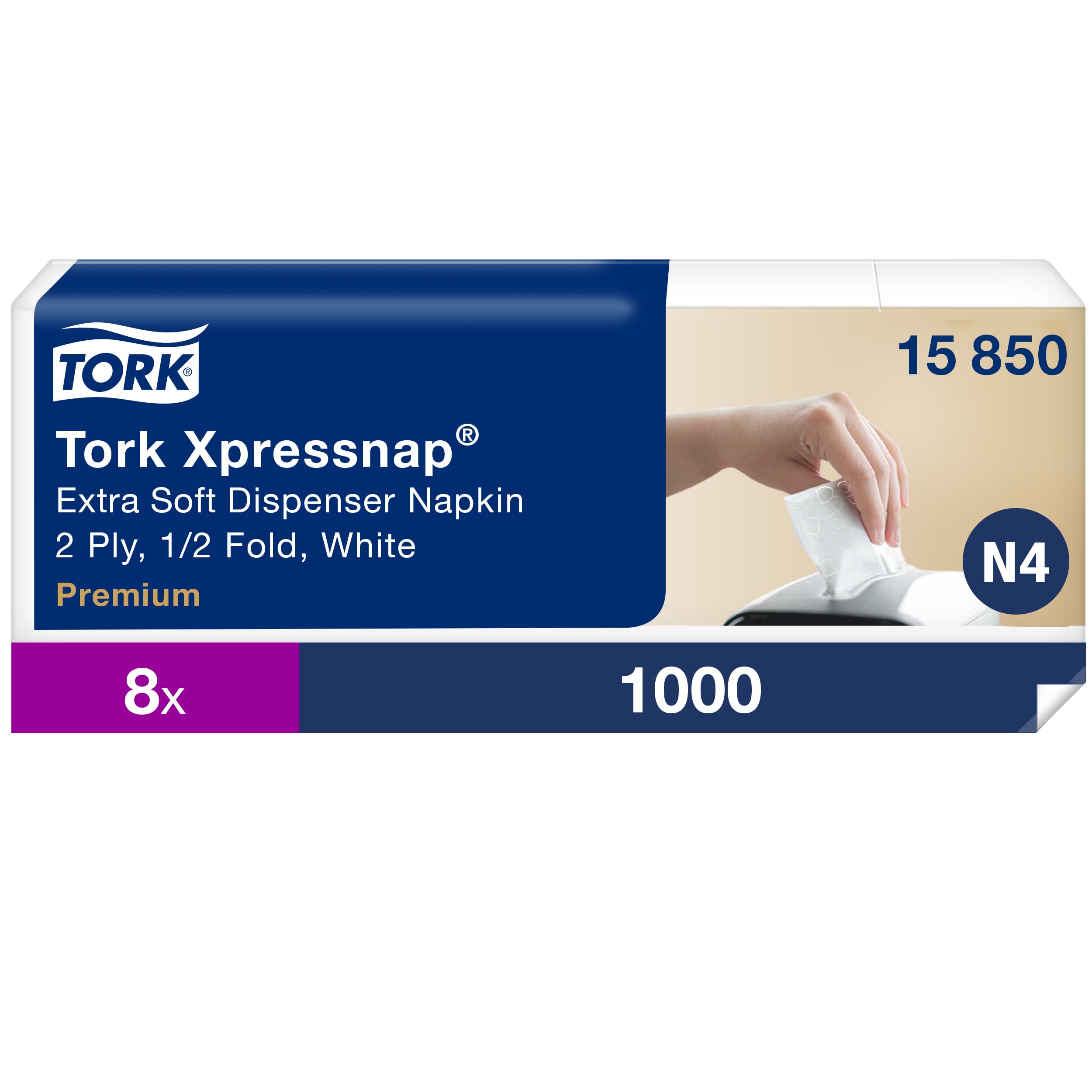 Dispenserservett Tork Xpressnap® Extra Mjuk N4 8000/kartong