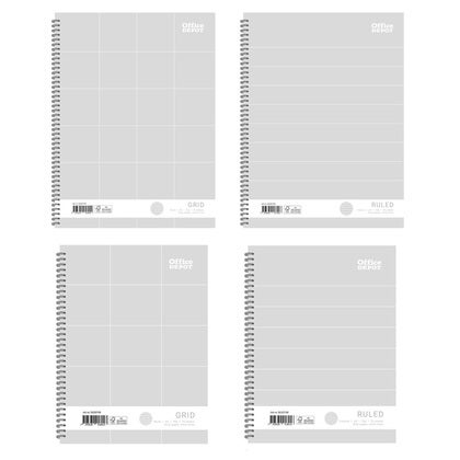 Kollegieblock Grey A5/A4 grå blad med vita linjer