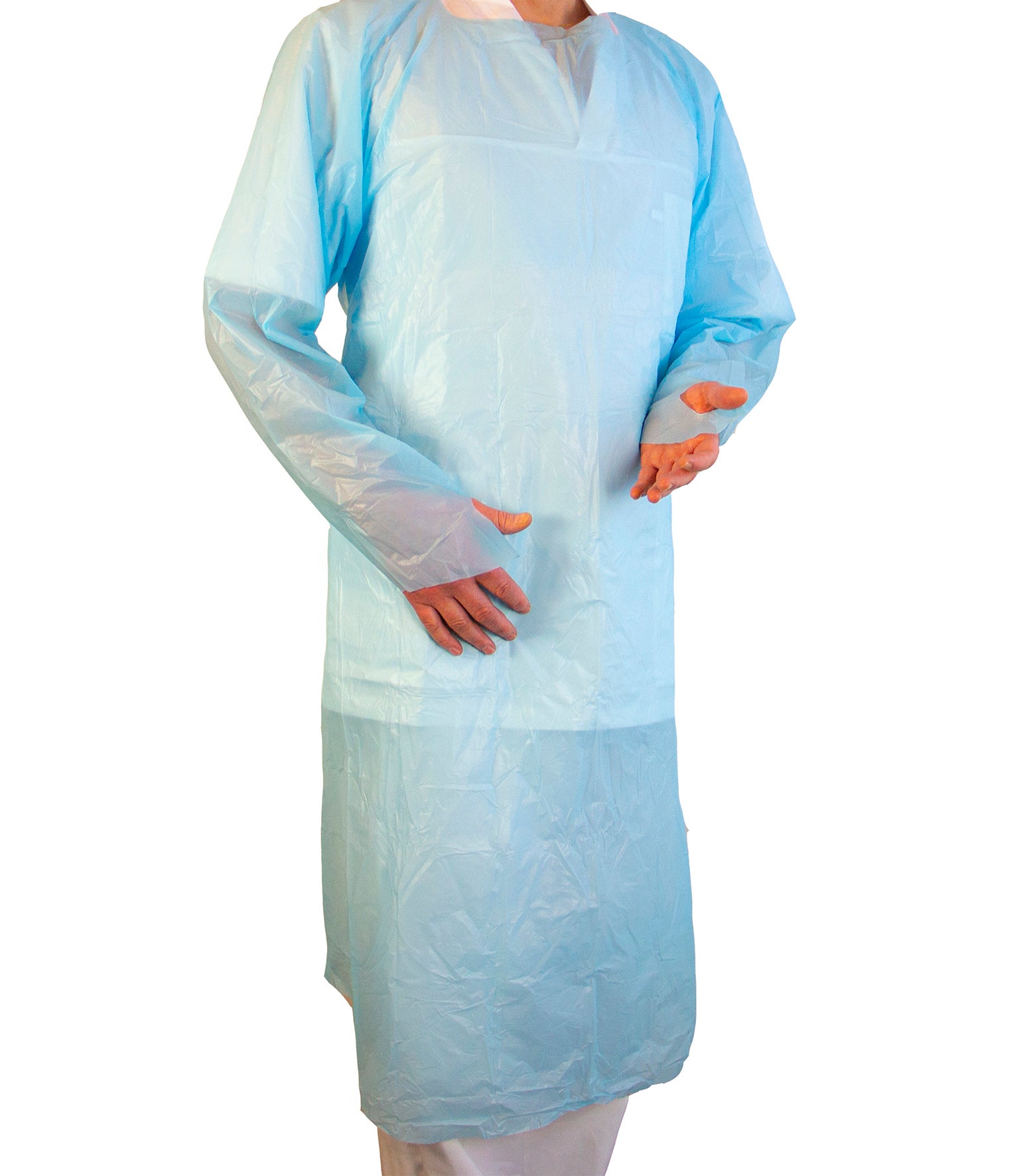 Engångsförkläde långärm med tumhål 5 x 20 st/fp
