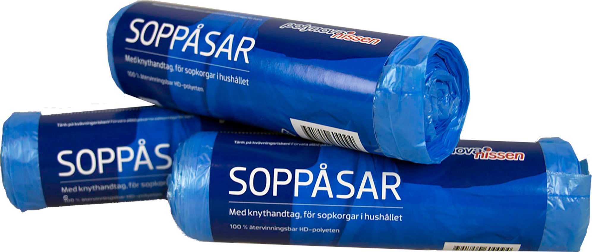 Soppåse Knyt 30L 12my 25/rlBlå